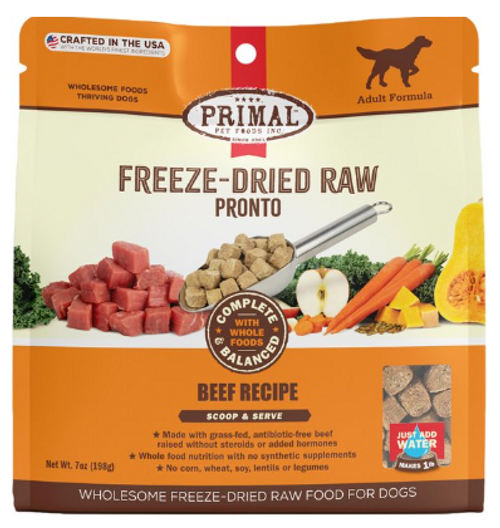 Primal Raw Pronto Beef Recipe Freeze-Dried Dog Food 7 oz