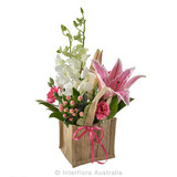 Small Arrangement in a hessian bag - Botanique Flowers and Gifts 