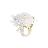 Artificial Ivory Mixed Flower Corsage Pearl Band