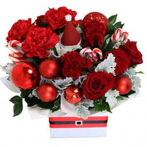 Ho Ho Ho Festive Christmas Box Arrangement Botanique Flowers Gold Coast