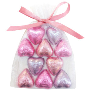 Pink Heart Chocolates in Giftbag