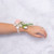 Artificial Peach Rose Corsage Pearl Wrist Band