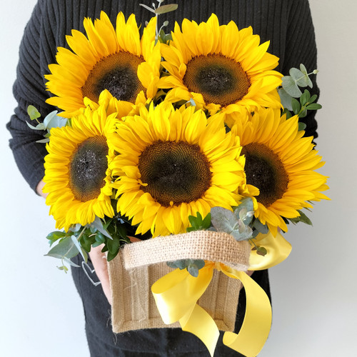 Sunflowers in Hessian Bag FREE GOLD COAST* Delivery Botanique