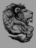 Lion - Black on Mens T Shirt