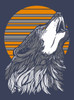 Wolf - Multicolor on Heather Navy Junior Womens T-Shirt