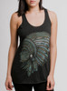 Warrior - Multicolor on Heather Black Triblend Women's Racerback Tank Top