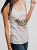 Death Head - Multicolor on White Triblend Women's Racerback Tank Top