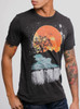 Sunset Waterfall - Multicolor on Heather Black Triblend Mens T Shirt