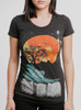 Sunset Waterfall - Multicolor on Heather Black Triblend Junior Womens T-Shirt