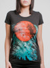 Blood Moon - Multicolor on Heather Black Triblend Junior Womens T-Shirt