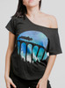 Night Train - Multicolor on Black Triblend Womens Dolman T Shirt