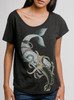 Whale vs Squid - Multicolor on Black Triblend Womens Dolman T Shirt
