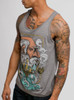 Old Man & the Sea - Multicolor on Heather Grey Triblend Mens Tank Top
