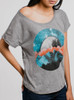 The Mountains - Multicolor on Heather Grey Triblend Womens Dolman T Shirt