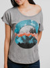 The Mountains - Multicolor on Heather Grey Triblend Womens Dolman T Shirt