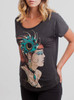 Enchantress - Multicolor on Heather Black Triblend Womens Dolman T Shirt