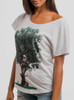 Tree House - Multicolor on Heather White Triblend Womens Dolman T Shirt