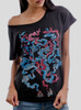 Bonfire - Multicolor on Heather Black Triblend Womens Dolman T Shirt