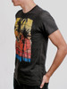 The Beach - Multicolor on Heather Black Triblend Mens T Shirt