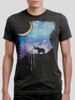 Elephant Moon - Multicolor on Heather Black Triblend Mens T Shirt