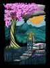 Unknown Journey - Multicolor on Heather Black Triblend Womens Dolman T Shirt