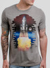 Spaceship - Multicolor on Heather Grey Triblend Mens T Shirt