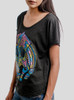 Cranium - Multicolor on Heather Black Triblend Womens Dolman T Shirt