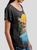 Gone Fishing - Multicolor on Heather Black Triblend Womens Dolman T Shirt