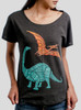 Dinos - Multicolor on Heather Black Triblend Womens Dolman T Shirt