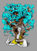Tree Man - Multicolor on Heather Grey Triblend Womens Dolman T Shirt