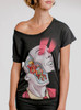 Face Off - Multicolor on Heather Black Triblend Womens Dolman T Shirt