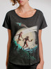 Space Travelers - Multicolor on Heather Black Triblend Womens Dolman T Shirt