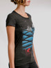 Sea Life - Multicolor on Heather Black Triblend Junior Womens T-Shirt