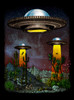 UFOs - Multicolor on Heather Black and Grey Triblend Raglan