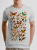 Bugs - Multicolor on Heather White Triblend Mens T Shirt