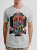 Space Cathedral - Multicolor on Heather White Triblend Mens T Shirt