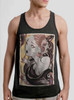 Lady and the Snake - Multicolor on Heather Black Triblend Mens Tank Top