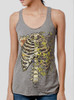 Ribs - Multicolor on Heather Grey Triblend Womens Racerback Tank Top