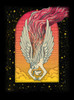 Angel - Multicolor on Heather Black and Grey Triblend Raglan