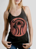 Bad Cat - Multicolor on Heather Black Triblend Womens Racerback Tank Top