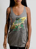 Fish Man - Multicolor on Heather Grey Triblend Womens Racerback Tank Top