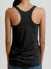 Lady with the Bottle - Multicolor on Heather Black Triblend Womens Racerback Tank Top