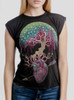 Empathy - Multicolor on Black Women's Rolled Cuff T-Shirt