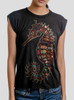 Seahorse - Multicolor on Black Women's Rolled Cuff T-Shirt