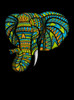 Elephant - Multicolor on Black Toddler T-Shirt