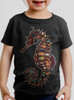 Seahorse - Multicolor on Black Toddler T-Shirt