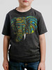 Elephant - Multicolor on Heather Black Triblend Youth T-Shirt
