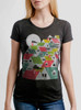 Rooftops - Multicolor on Heather Black Triblend Junior Womens T-Shirt