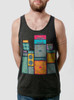 Amp Stack - Multicolor on Heather Black Triblend Mens Tank Top