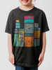 Amp Stack - Multicolor on Heather Black Triblend Youth T-Shirt